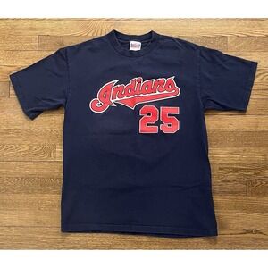 VTG Cleveland Indians Single Stitch T Shirt Thome #25 Tag Size Large- Medium Fit